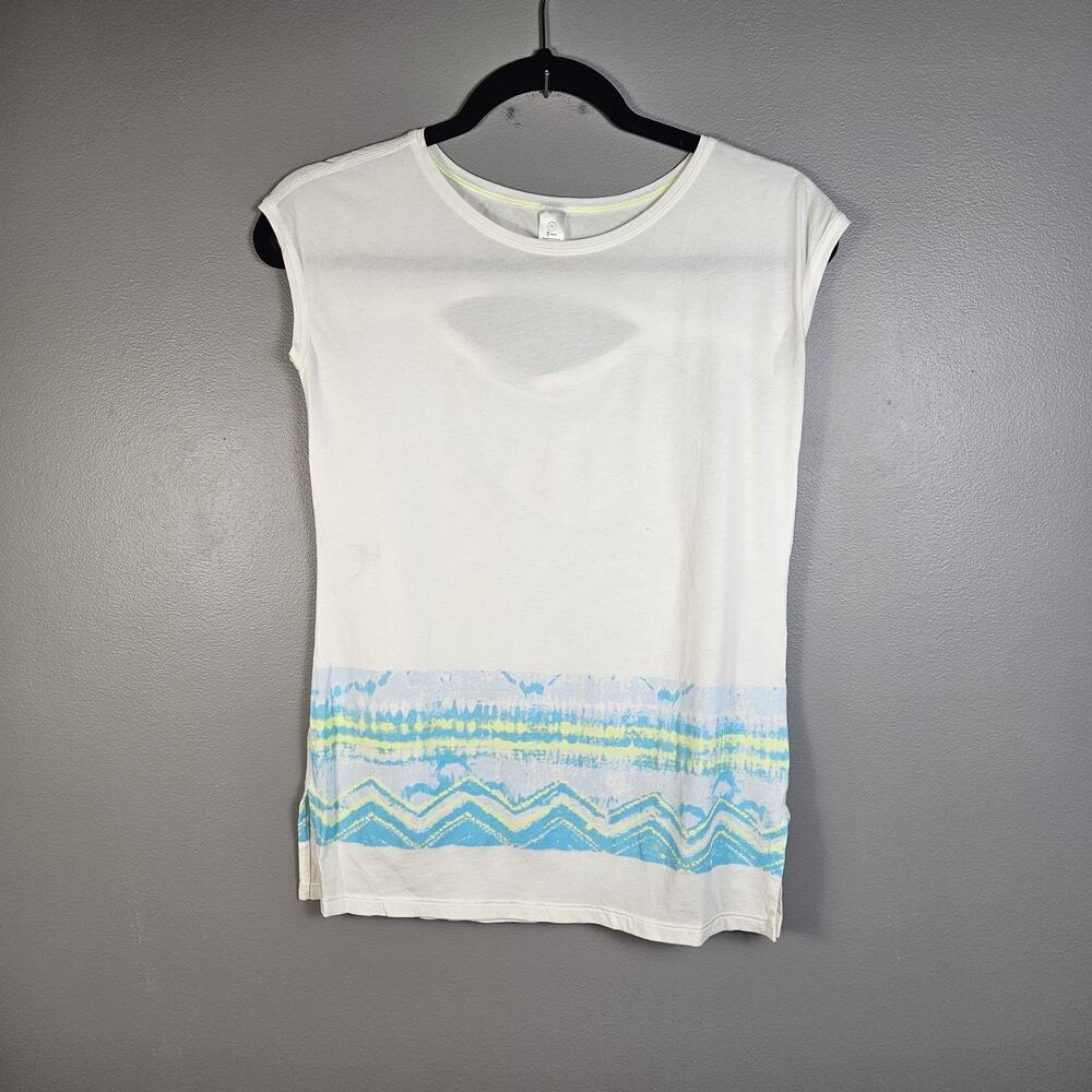 Ivivva Lululemon Girls Shirt Tee Cap Hemmed Sleeve‎ Boxy Side Split Size 10